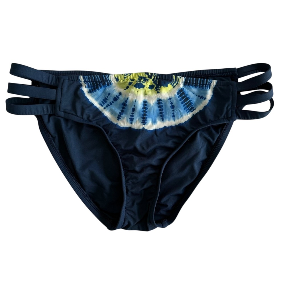 LUCKY BRAND Blue Green Tie-Dye Strappy Hipster Ladies Bikini Bottom, S